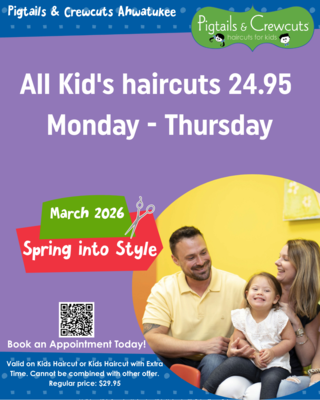 00 Kid's Cut Monday - Thursday (Does not include Detangling service)