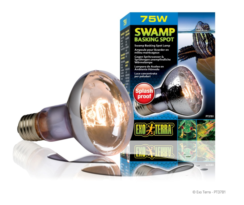 Exo Terra Swamp Basking Splash Proof Reptile Spot Lamp, 75-w bulb