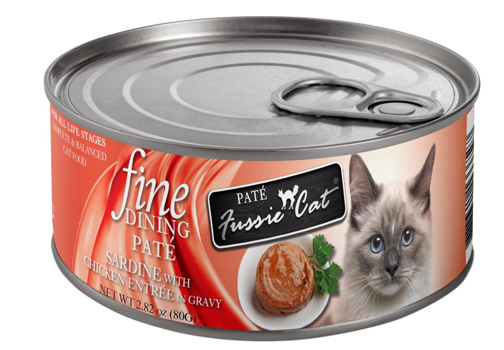 Fussie Cat Fine Dining Pate Sardine with Chicken Entree in Gravy Wet Cat Food Can, 2.82-oz