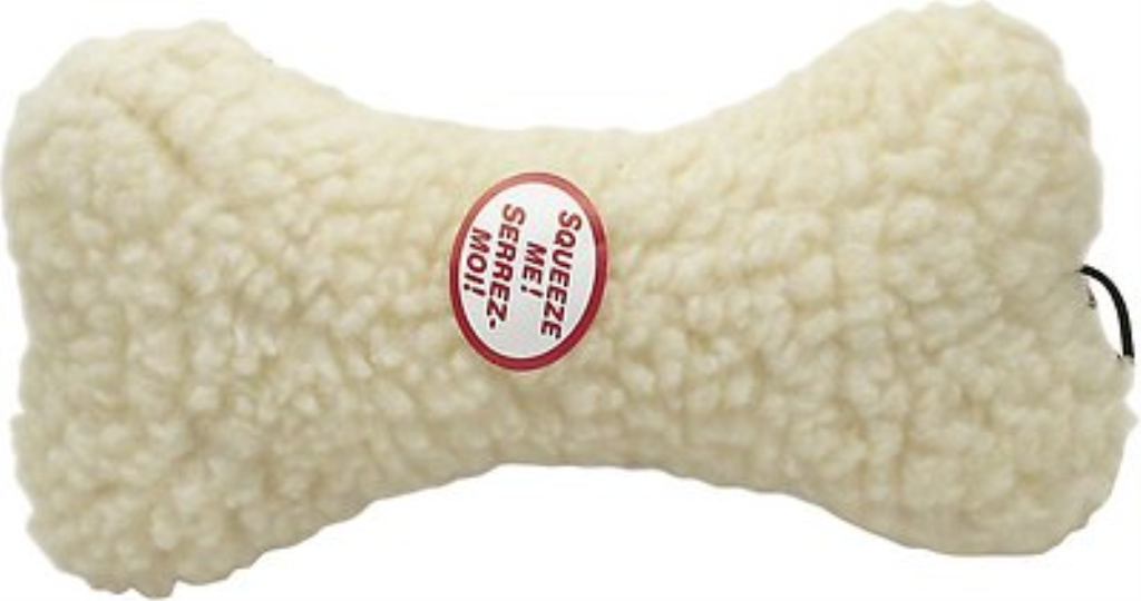 Ethical Pet Fleece Bone Dog Toy, 9-in
