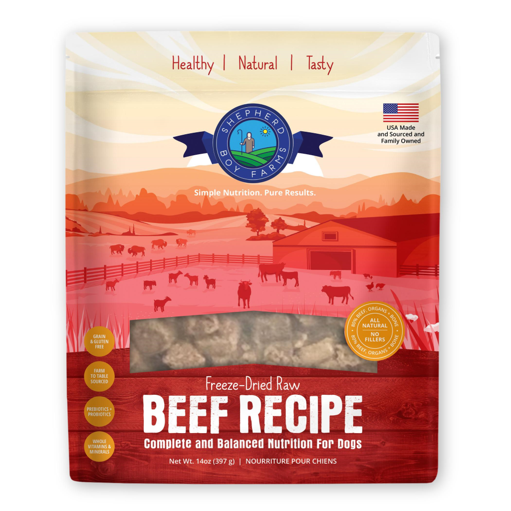 Shepherd Boy Farms Beef Freeze-Dried Dog Food, 14-oz