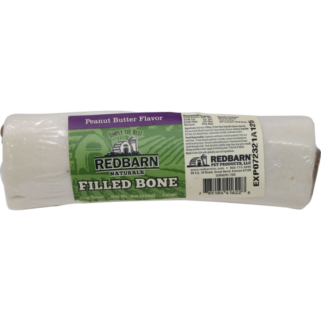 Redbarn Filled Bone Dog Treats, Peanut Butter Flavor, Large