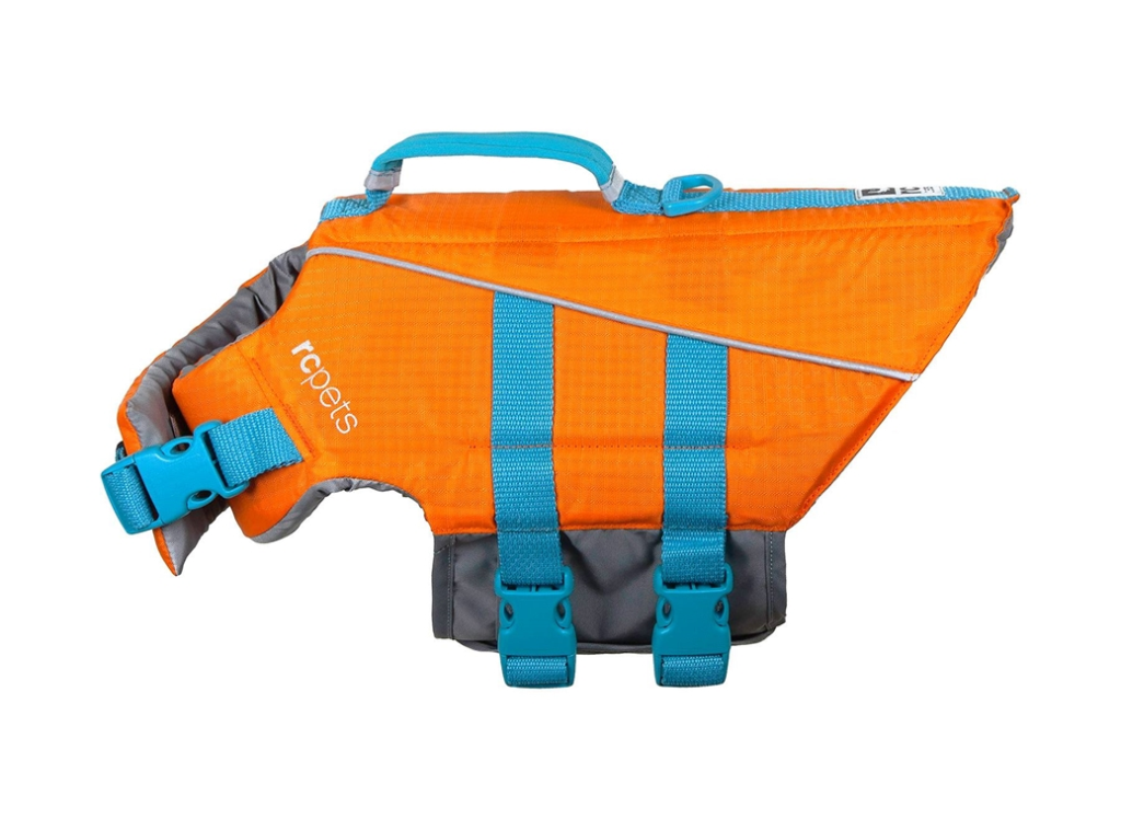 RC Pets Tidal Life Vest Dog Life Jacket, Orange/Teal, XX-Small