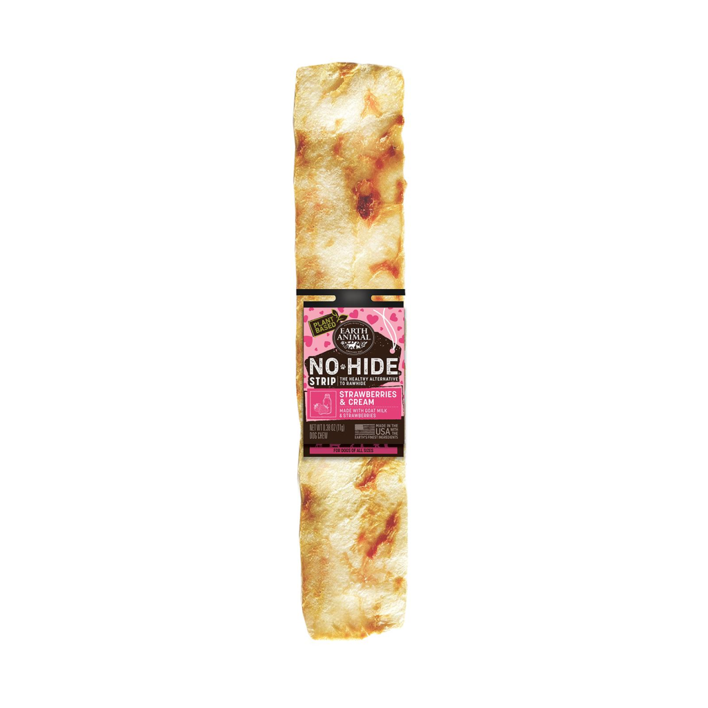 Earth Animal No-Hide Strawberries & Cream Strips Dog Treats, 1-count