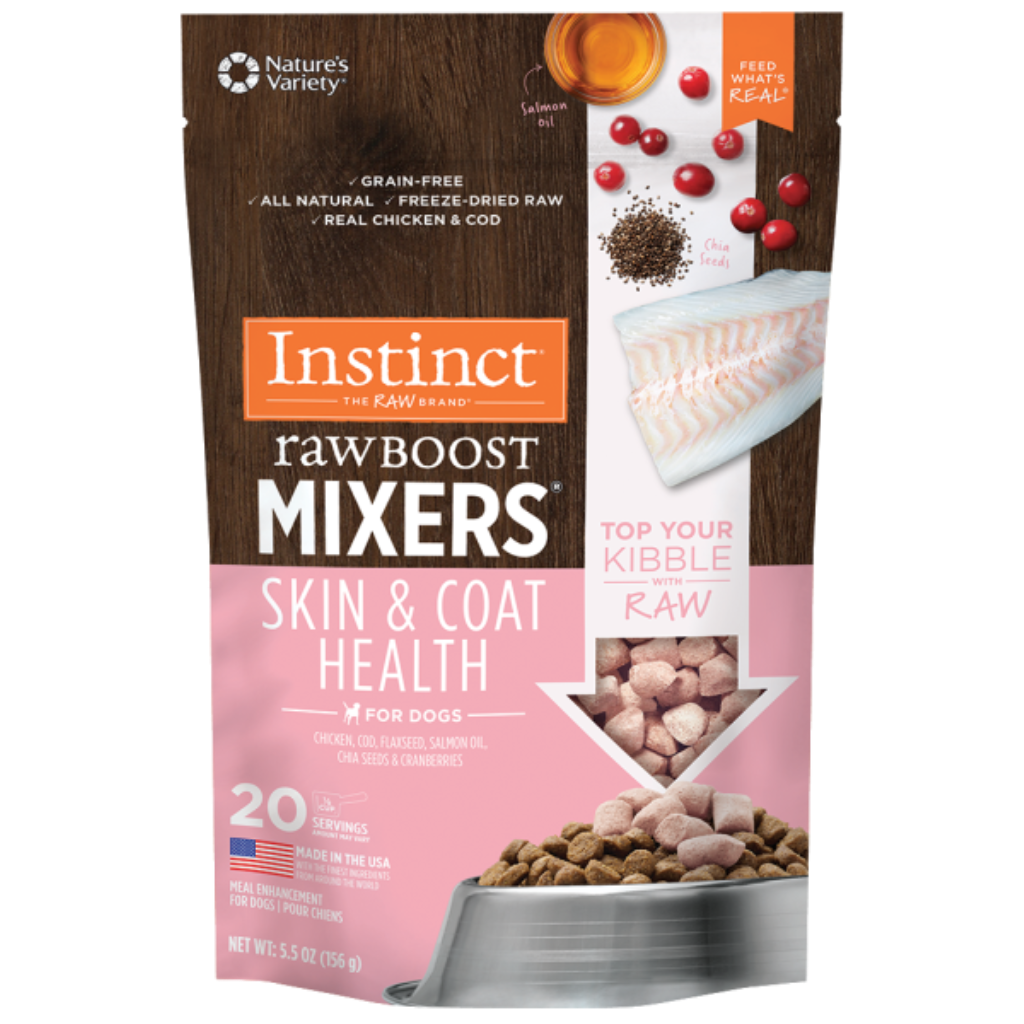 Instinct Raw Boost Mixers Skin & Coat Health Freeze-Dried Dog Food Topper, 5.5-oz