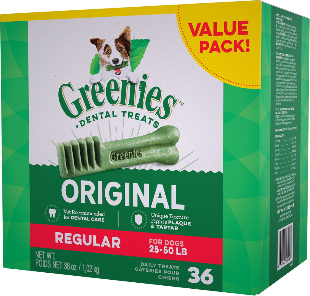 Greenies Original Regular Dental Dog Treats, 36-oz, 36-count