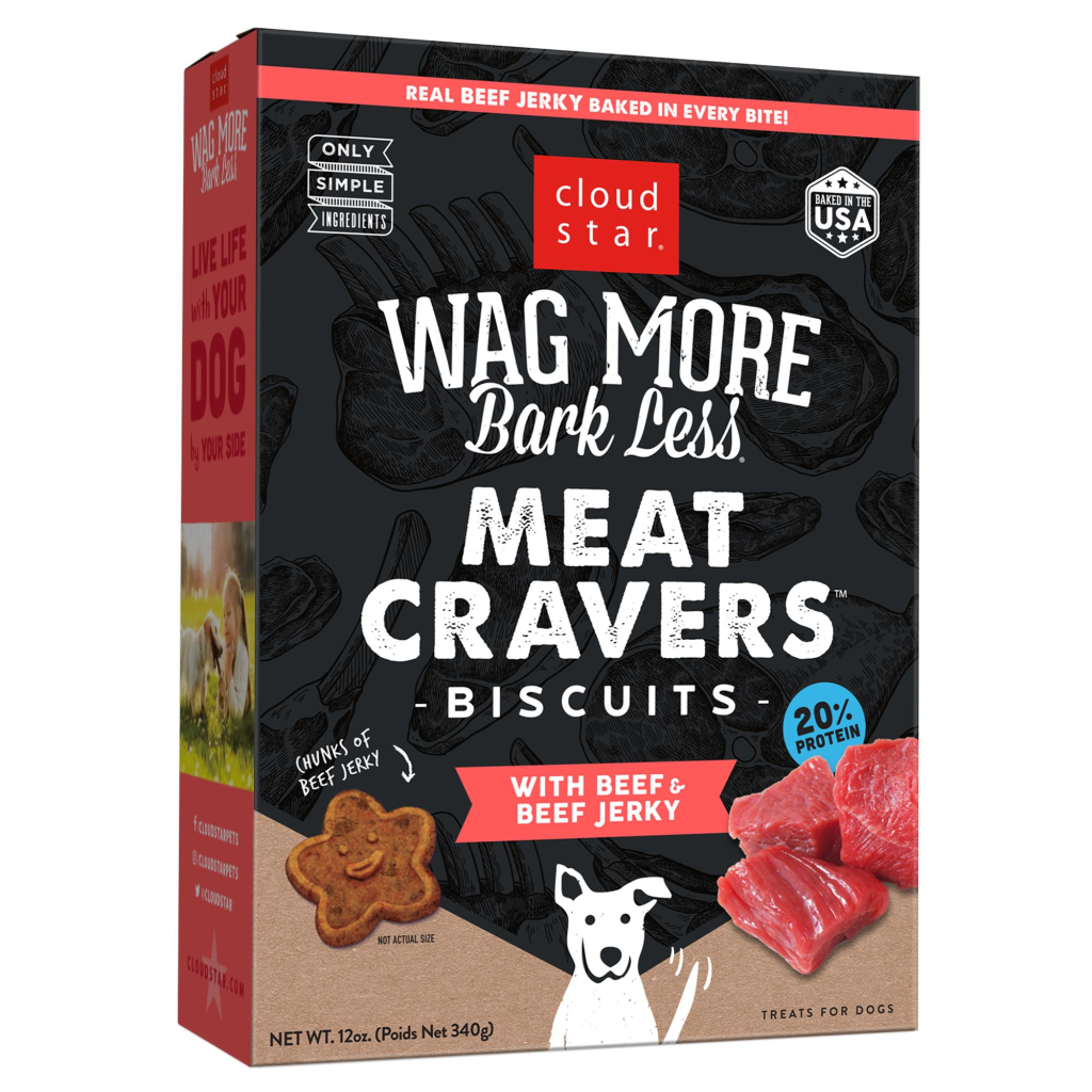 Cloud Star Wag Meat Cravers Biscuits Dog Treats, Beef, 12-oz