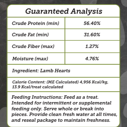 Pet Wants Freeze-Dried Lamb Hearts 3oz