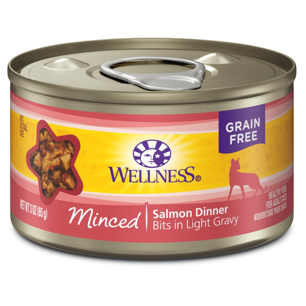 Wellness Complete Health Grain-Free Minced Salmon Dinner Wet Cat Food Cans, 3-oz