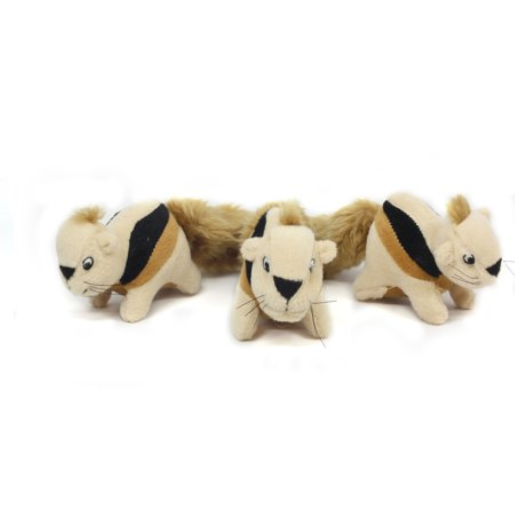 Outward Hound Squeakn' Animals, Squirrel, 3-pack