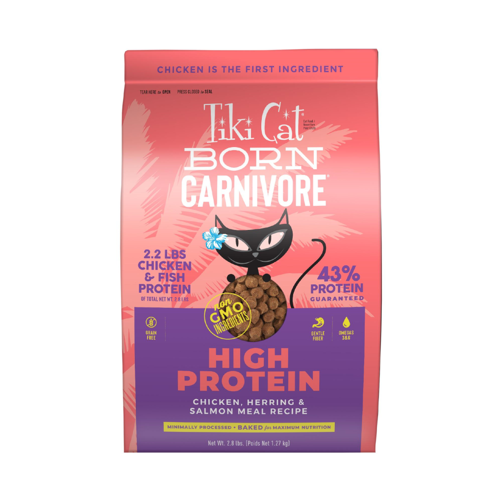 Tiki Cat Born Carnivore Chicken, Herring, & Salmon Dry Cat Food, 2.8-lb