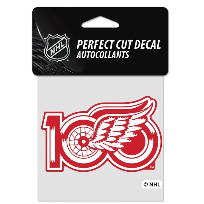Detroit Red Wings Centennial Perfect Cut Colour Decal 4" x 4"