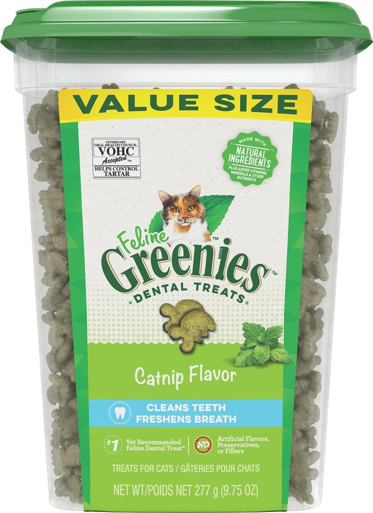 Feline Greenies Dental Treats Catnip Flavor Cat Treats, 9.75-oz