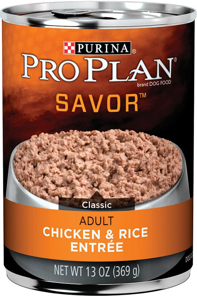Purina Pro Plan Savor Adult Classic Chicken & Rice Entree Canned Dog Food, 13-oz