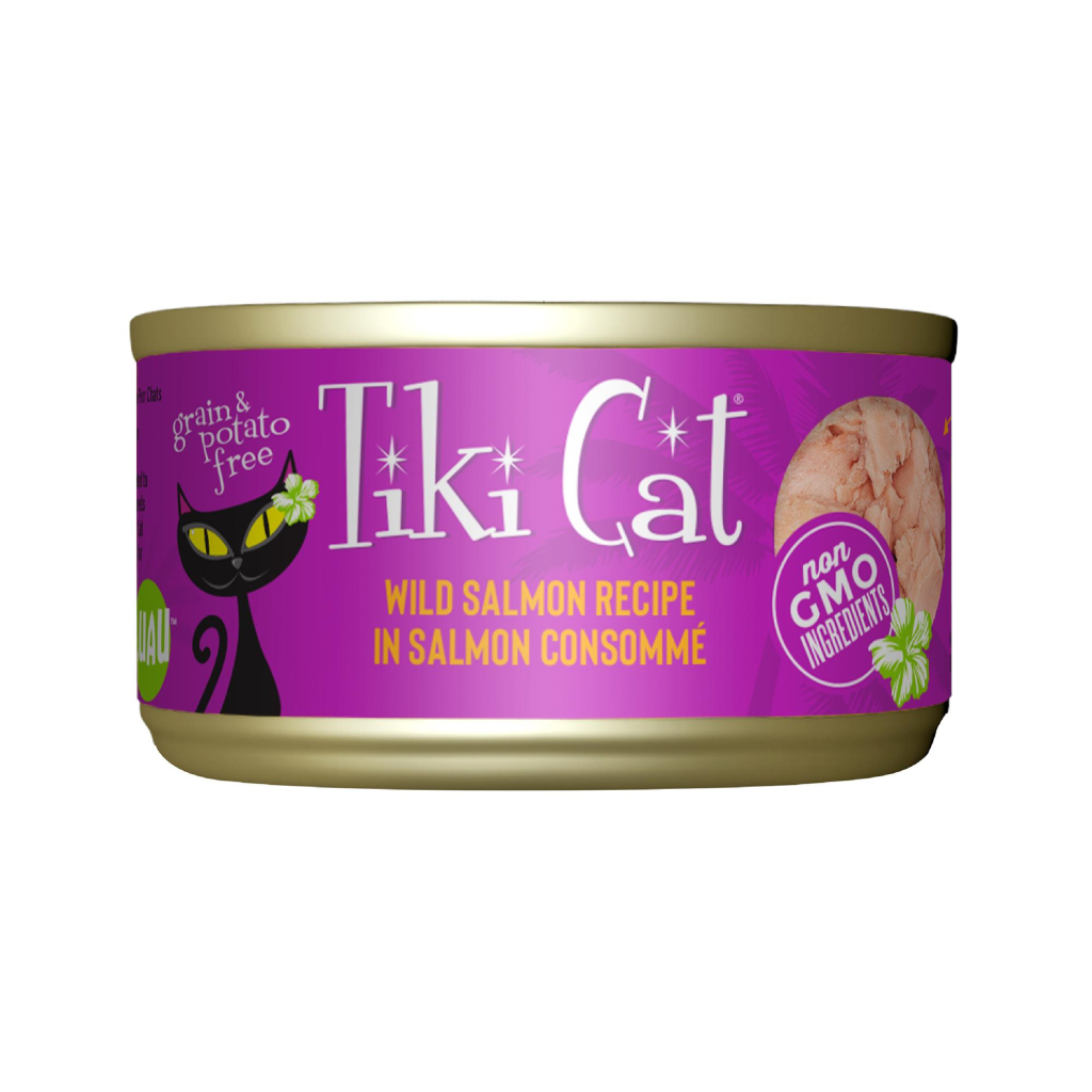 Tiki Cat Luau Wild Salmon Recipe in Salmon Consomme, 2.8-oz