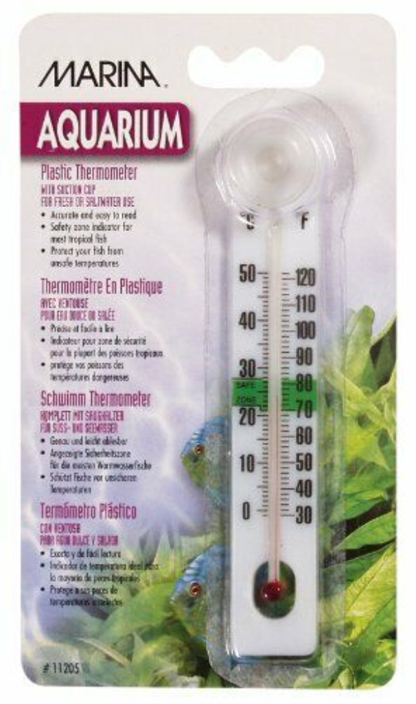 Marina Plastic Thermometer with Suction Cup for Aquariums