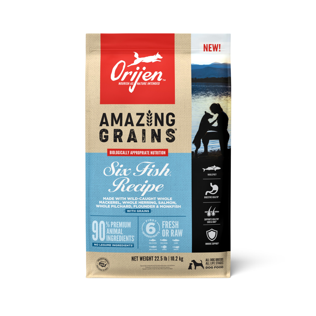 ORIJEN Amazing Grains Six Fish Dry Dog Food, 22.5-lb