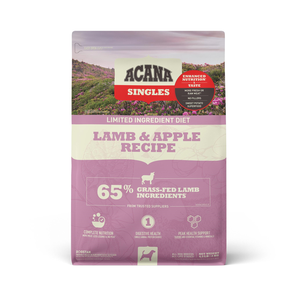 ACANA Singles Limited Ingredient Lamb & Apple Grain-Free Dry Dog Food, 4.5-lb