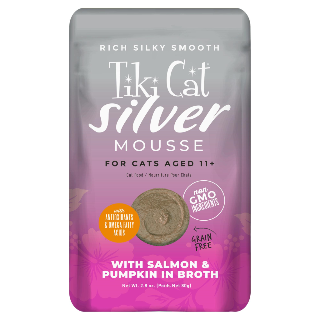 Tiki Cat Velvet Mousse Senior Salmon & Pumpkin Wet Cat Food, 2.8-oz