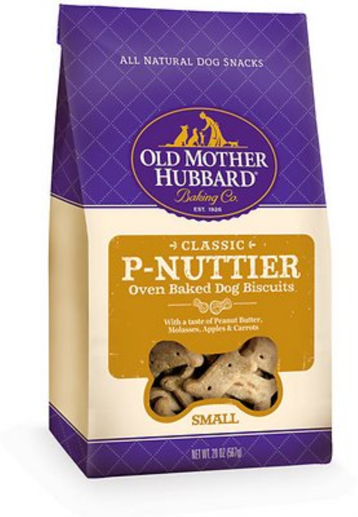 Old Mother Hubbard Classic P-Nuttier Biscuits Baked Dog Treats, Small, 20-oz