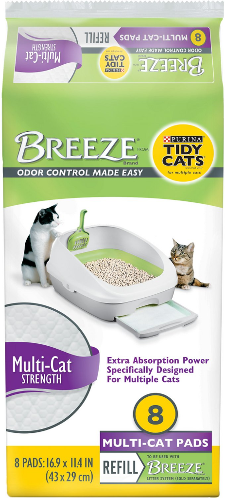 Tidy Cats Breeze Multi-Cat Strength Cat Pads, 8-count