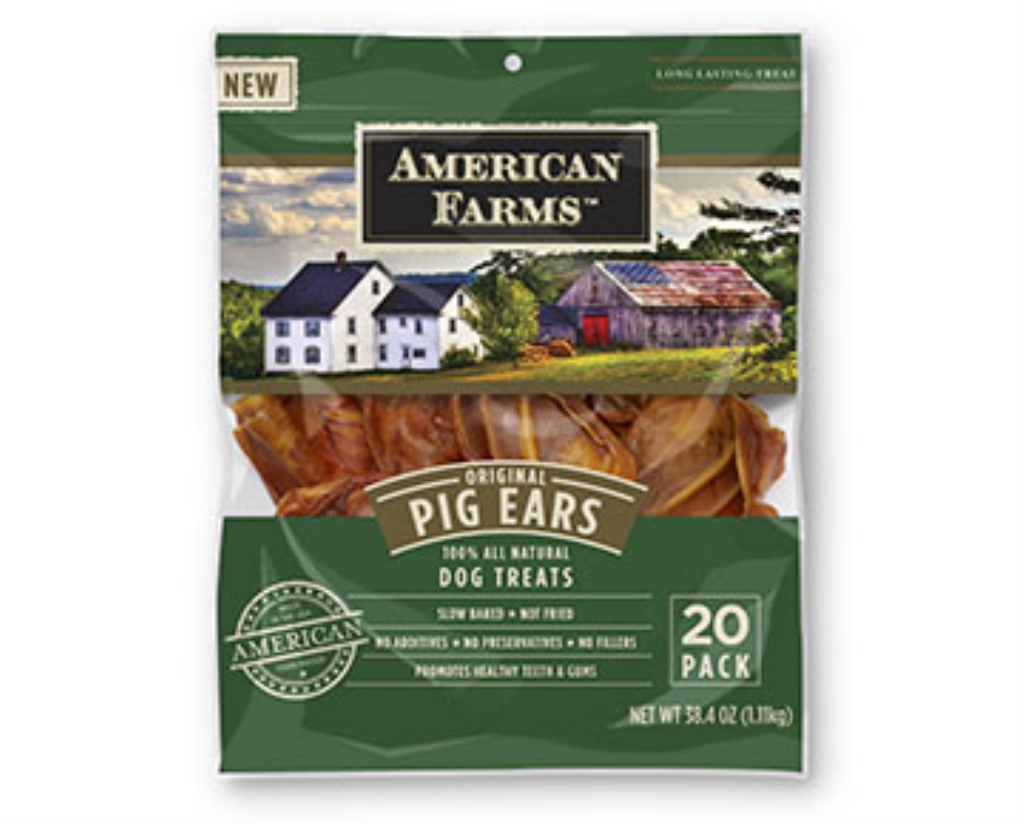 American Farms Pig Ears Dog Treats, 20-pk