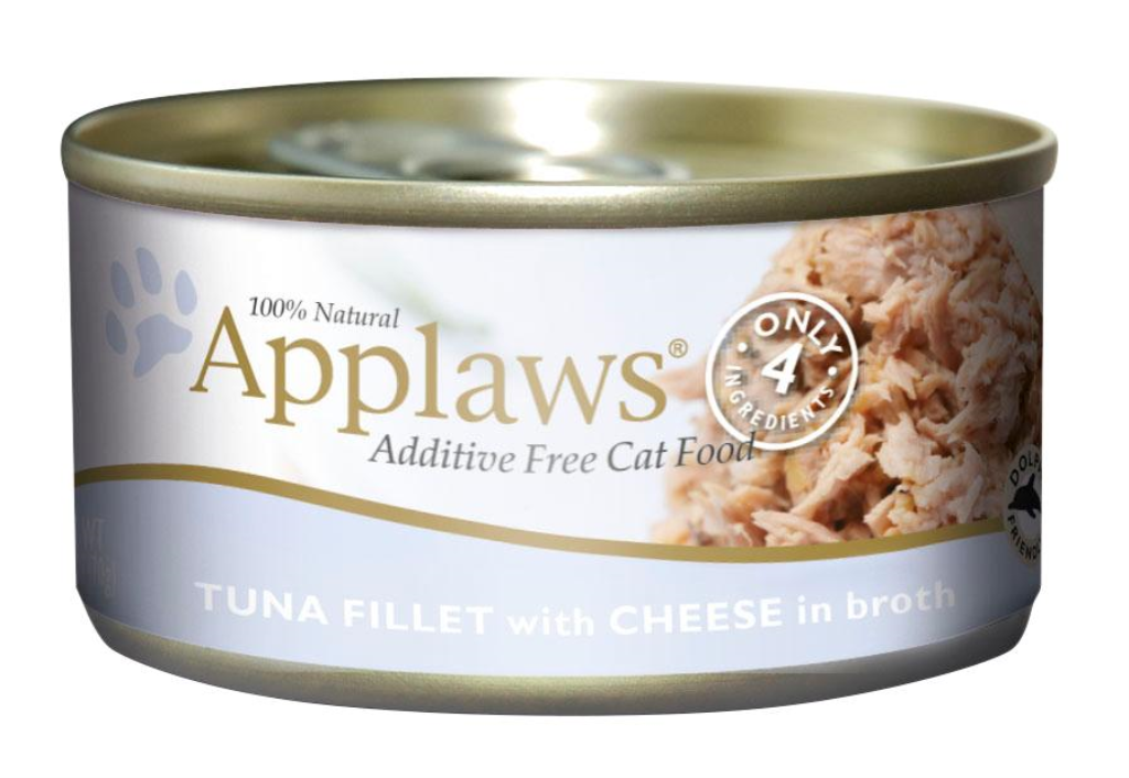 Applaws Tuna Fillet with Cheese in Broth Wet Cat Food Can, 2.4-oz