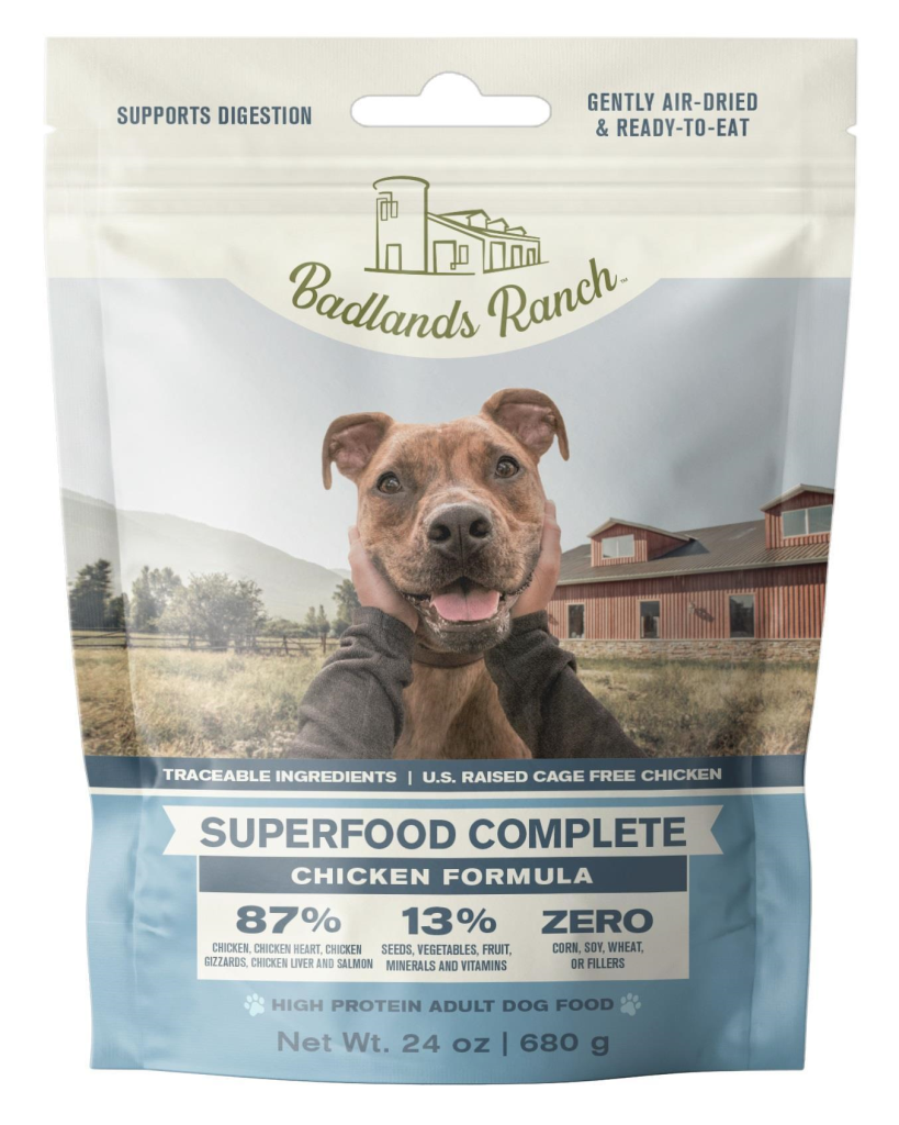 Badlands Ranch Superfood Complete Chicken Formula Gently Air-Dried Dog Food, 64-oz