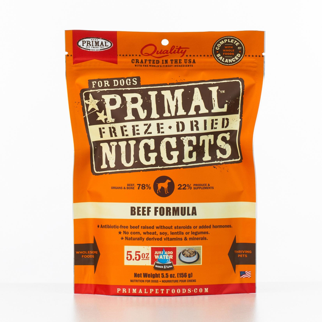 Primal Raw Freeze-Dried Nuggets Beef Formula Dog Food, 5.5-oz