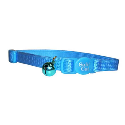Safe Cat Adjustable Nylon Breakaway Cat Collar, Blue Lagoon, 12-in