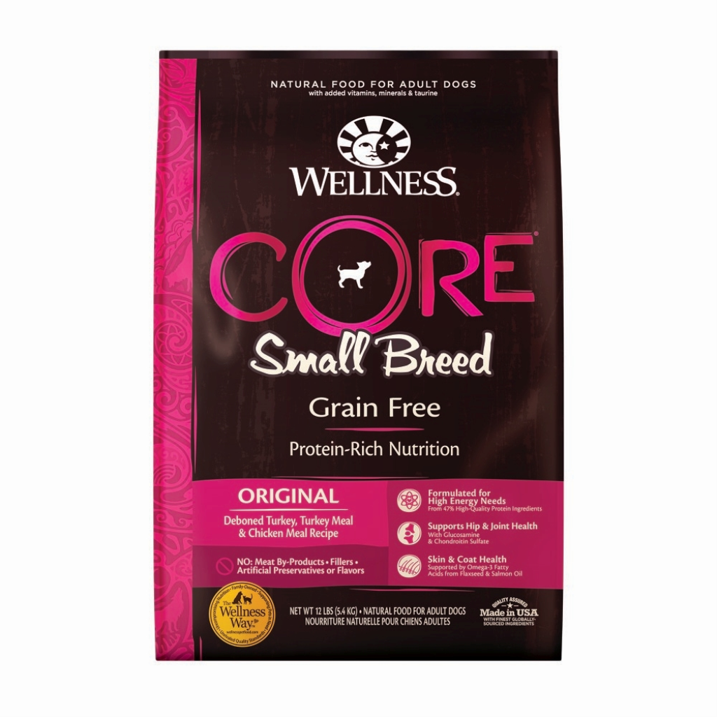 Wellness CORE Grain-Free Small Breed Turkey & Chicken Dry Dog Food, 12-lb