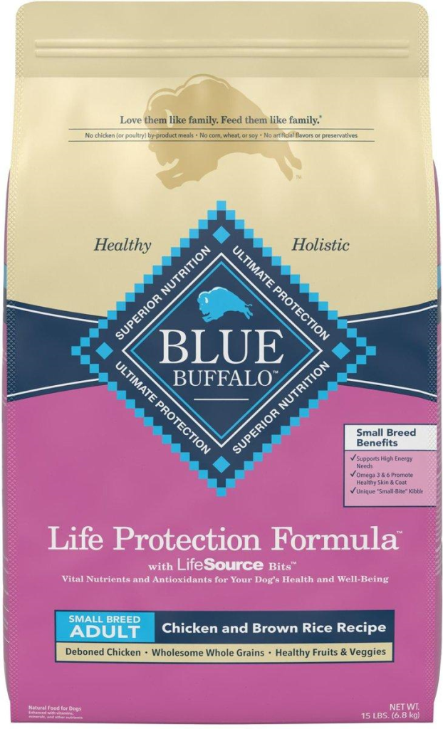 Blue Buffalo Life Protection Formula Small Breed Adult Chicken & Brown Rice Recipe Dry Dog Food, 15-lb