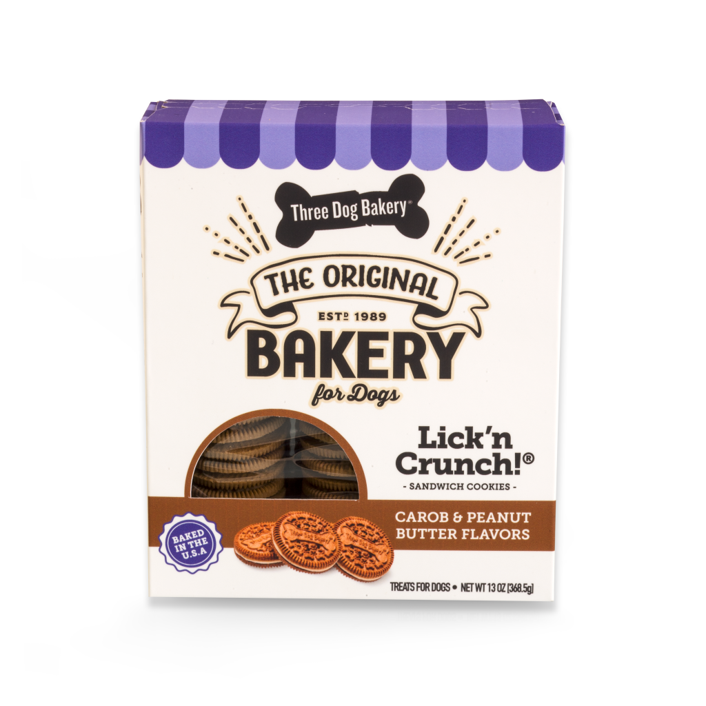 Three Dog Bakery Lick'n Crunch Carob & Peanut Butter , 13-oz