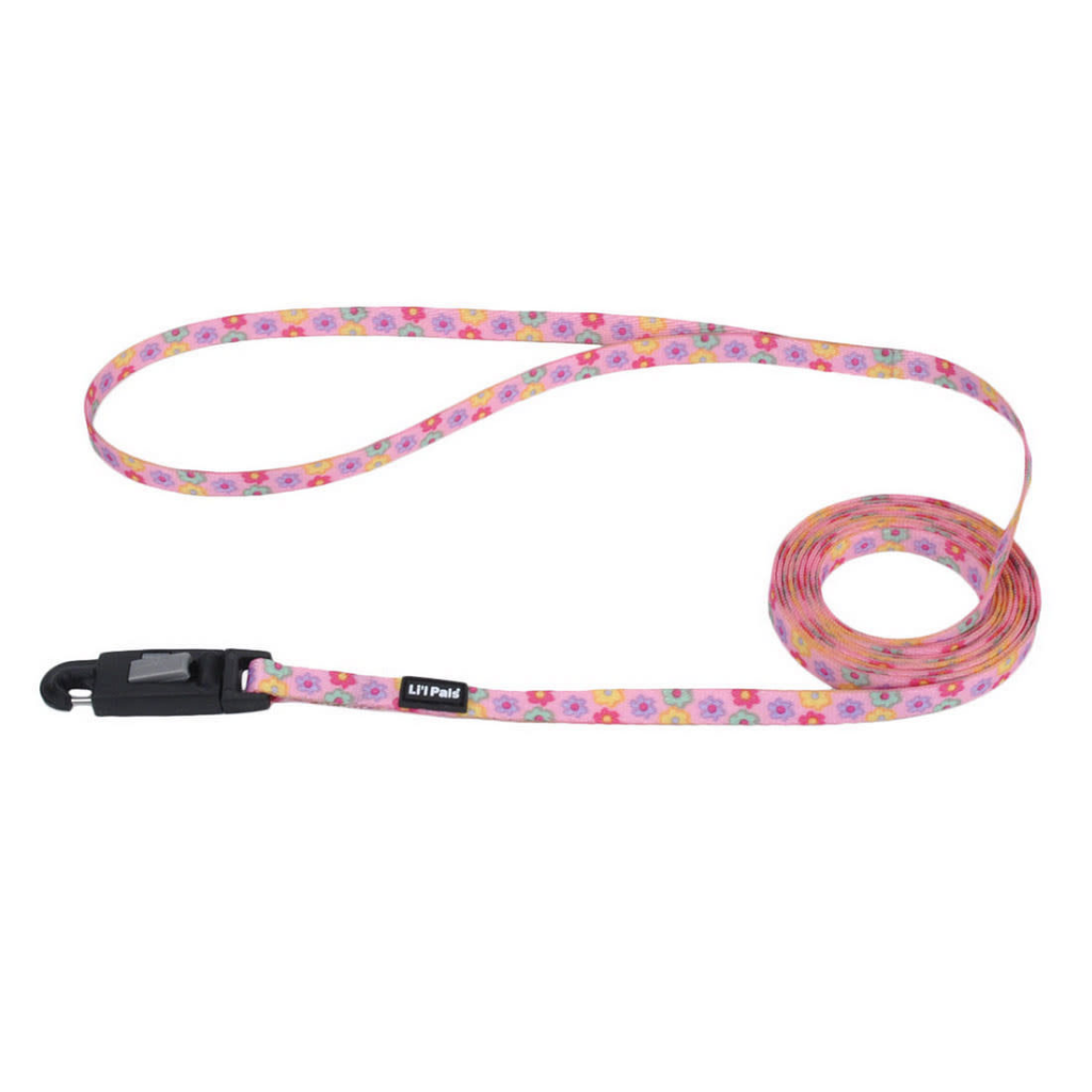 Li'l Pals Patterned Dog Leash with E-Z Snap, Daisy Multi-Color, 3/8-in x 6-ft