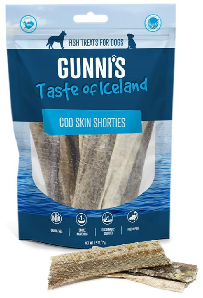 Gunni's Cod Skin Shorties Dog Treats, 2.5-oz