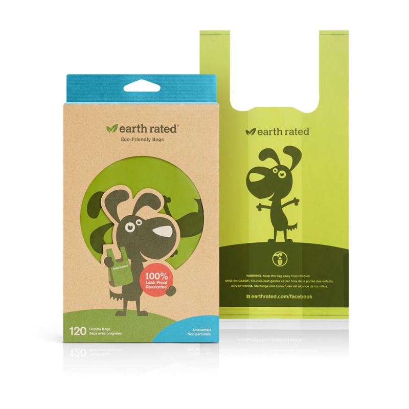Earth Rated Poop Bags Easy-Tie Handle Bags, Unscented, 120-count
