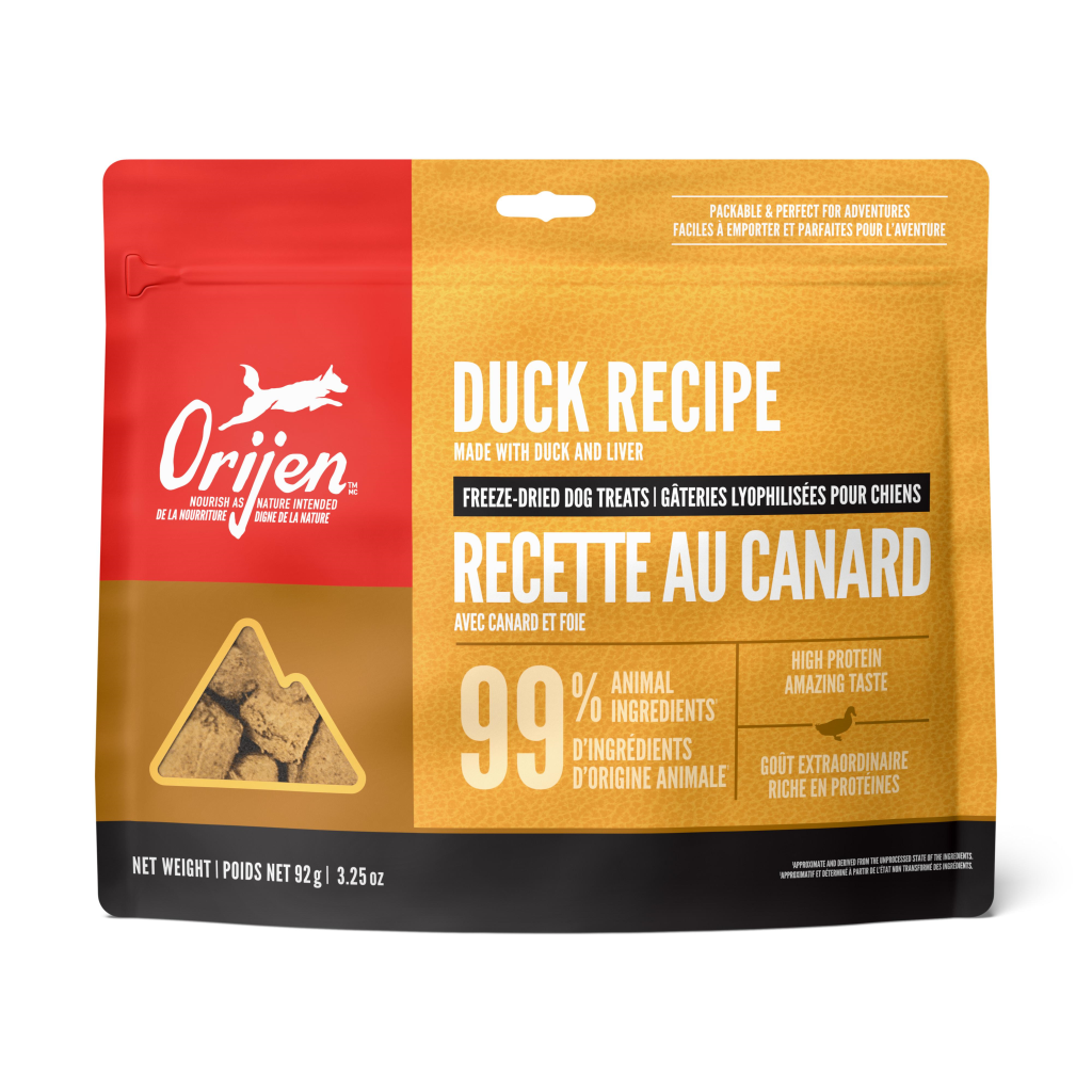 ORIJEN Free-Run Duck Grain-Free Freeze-Dried Dog Treats, 3.25-oz