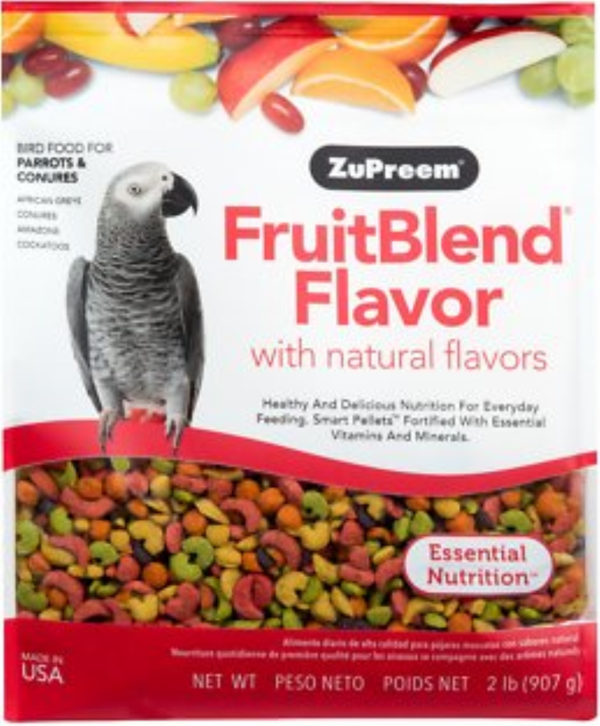 ZuPreem FruitBlend with Natural Fruit Flavors Parrot & Conure Bird Food, 2-lb