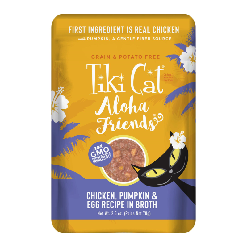 Tiki Cat Aloha Friends Chicken with Pumpkin & Egg Wet Cat Food, 2.5-oz ...