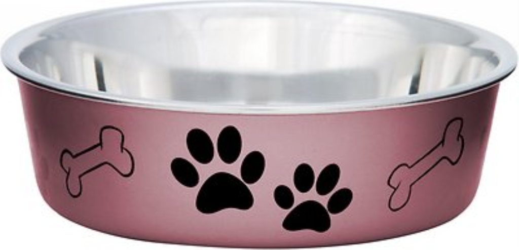 Loving Pets Bella Bowls Pet Bowl, Metallic Grape, Small