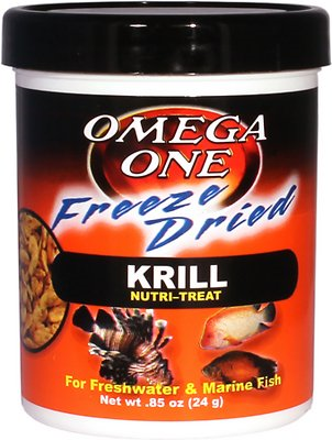 Omega One Freeze-Dried Krill Freshwater & Marine Fish Treat, .85-oz jar