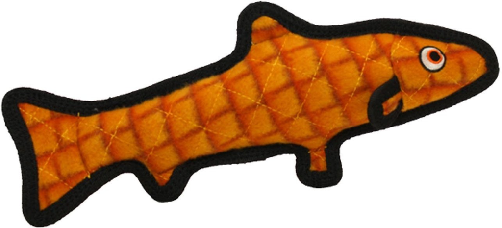 Tuffy Ocean Creatures Trout Dog Toy, Orange