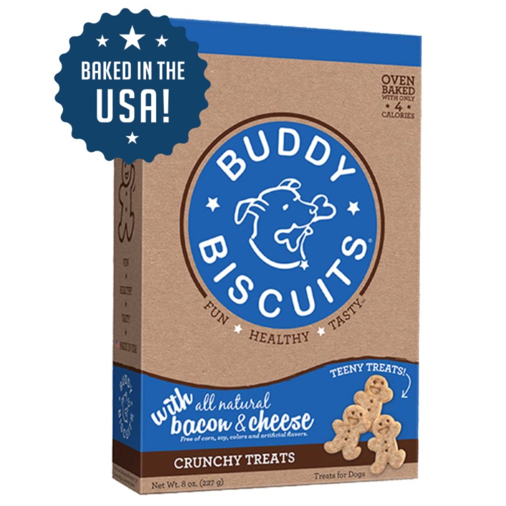 Buddy Biscuits Oven Baked Teeny Treats with Bacon & Cheese, 8-oz box
