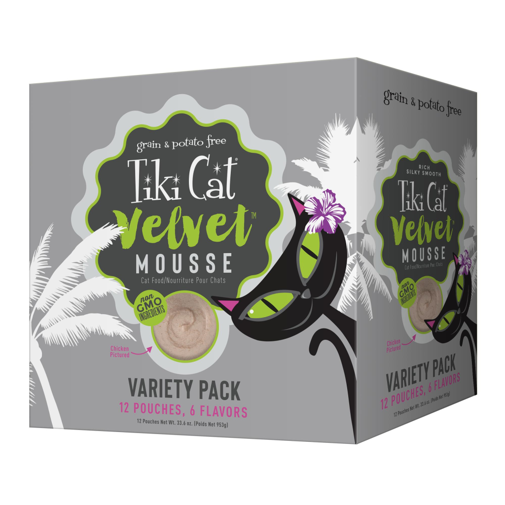 Tiki Cat Velvet Mousse Variety Pack Wet Cat Food, 2.8-oz, 12-pack