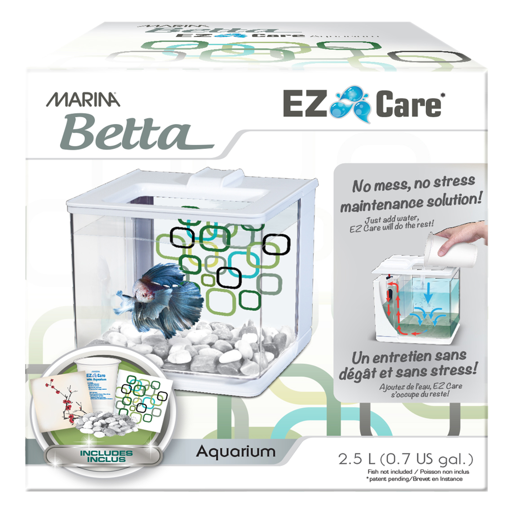Marina 2.5L EZ Care Betta Kit - White - 2.5 L (0.7 US gal)