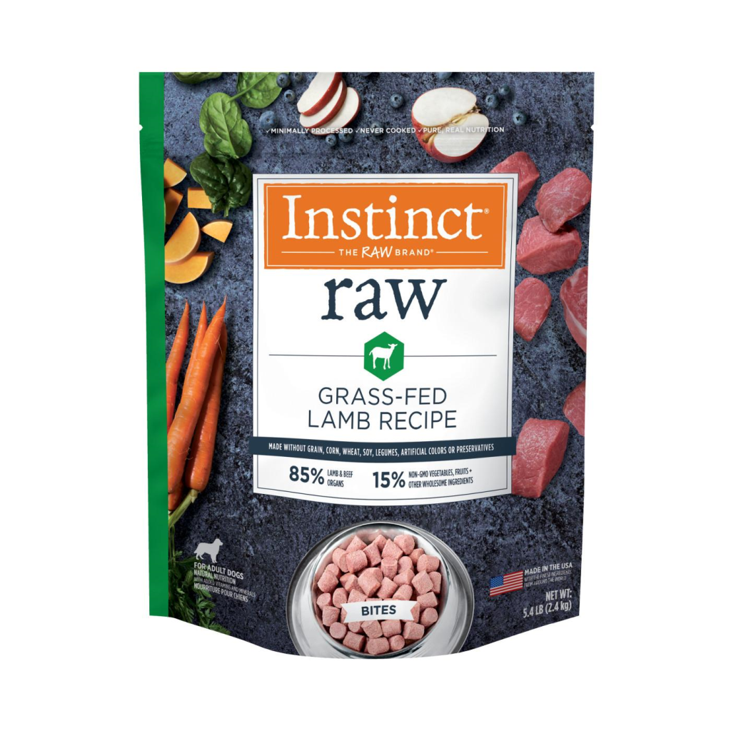 Instinct Grass-Fed Lamb Bites Raw Frozen Dog Food, 5.4-lb