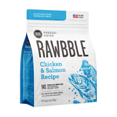 Rawbble Chicken & Salmon Recipe Grain-Free Freeze-Dried Dog Food - 12 oz