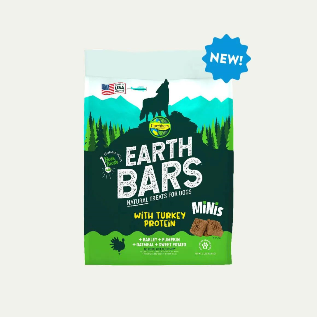 Earthborn Holistic EarthBars with Turkey Protein Dog Treats, Mini, 10-oz