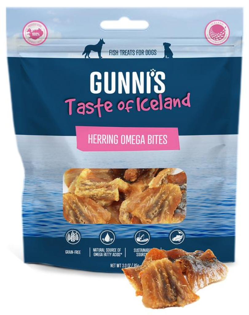 Gunni's Herring Omega Bites Dog Treats, 3-oz