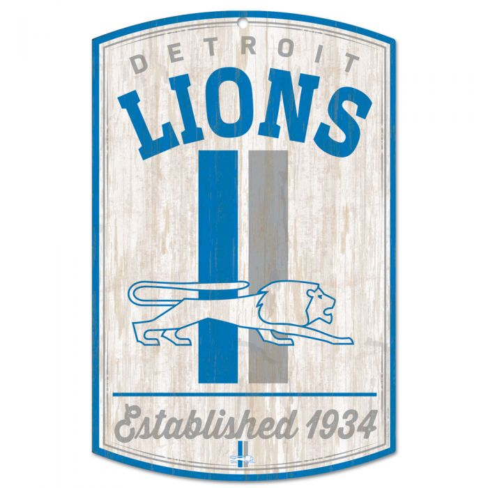 Detroit Lions Classic Logo Retro Wood Sign 11" x 17" 1/4" Thick